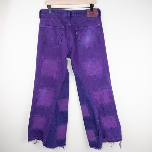 Custom wide leg baggy flared jeans 34 x 30 - Picture 2 of 6